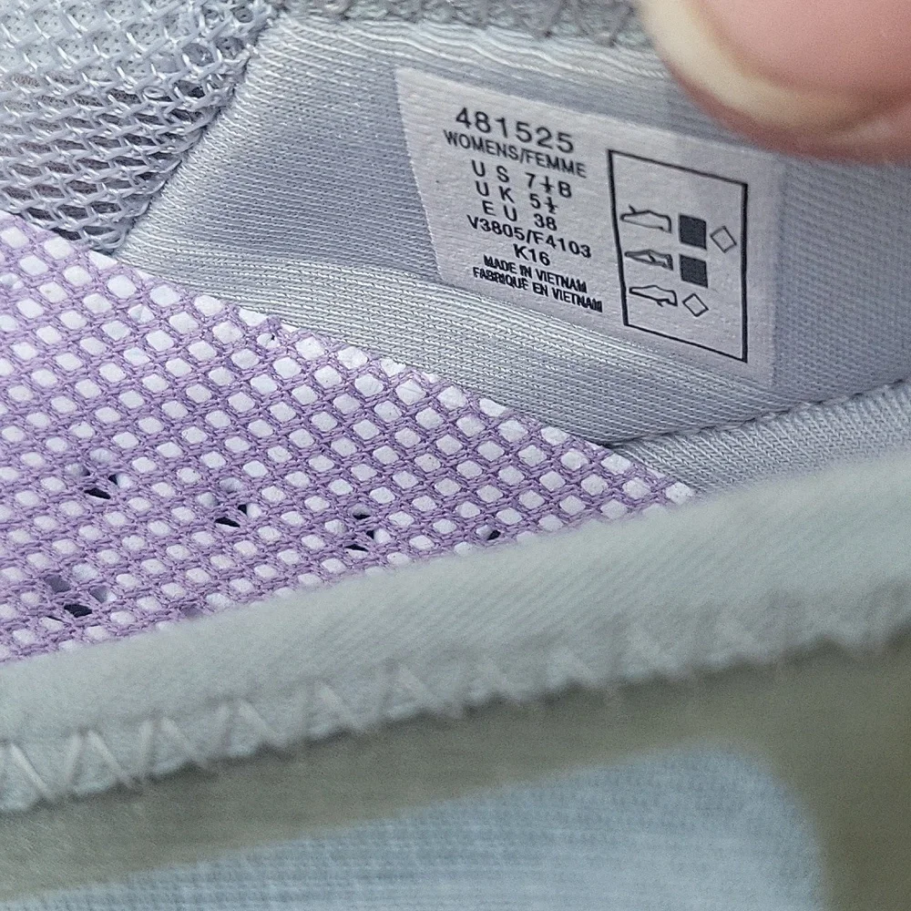 Lands' End Gray Slip-On Ballet Flats with Lavender Insoles